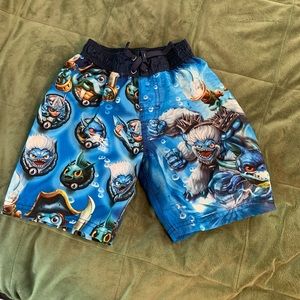 Skylander Swap Force boys’ swim trunks, size 4-5.